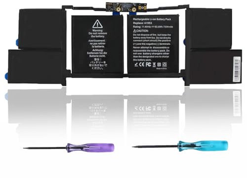FlyZythrol 11.4V 83.6Wh A1953 battery compatible with MacBook Pro 15 inch Touch Bar A1990 (Mid 2018 2019) EMC 3215 3359 MV902LL/A MV912LL/A MV972LL/A MV902B/A