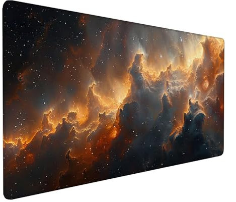 Alfombrilla Ratón Cielo Estrellado, Alfombrilla Ratón XXL 1000x500x3mm, Gaming Mouse Pad con Base de Goma Antideslizante, Alfombrilla Raton Impermeable para Accesorios Pc Gaming, Amarillo W-Y-Y