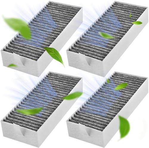 4 Filtros de Carbón Activo para Campana Extractora Bosch 17004811 HEZ9VRUD0, Siemens 17004796 HZ9VRCR0, Neff 17004806 Z821VR0, Gaggenau CA282111, Accesorio de filtro de Filtros de Grasa