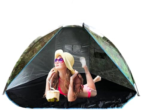 Strandtasche | mit 220 x 120 x 120 cm mit Transporttasche Sonnenschutz für Reisen Rucksack Schulter Camping Festival Picknick Wandern im Freien