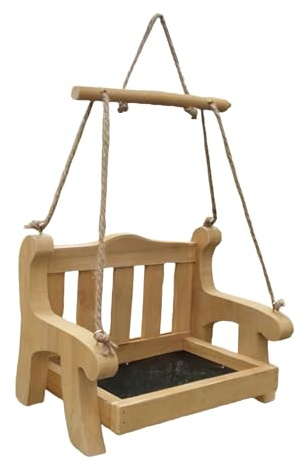 Uqezagpa Hanging Pet Feeders Retros Benches Shape Swing Bird Unique Bird For Outside Wild Birds Balconies Pet Feeders