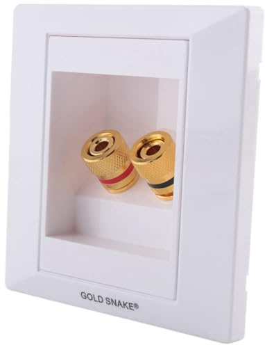 Lafeier Prise murale avec 2 prises jack pour haut-parleur Blanc