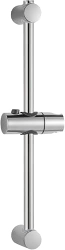 OFFO Shower Riser Rail, 70cm Wall-Mounted Adjustable Slider Bar with Shower Head Holder, Polished Face Finish