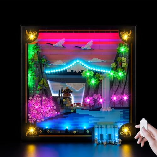 Kyglaring Kit d'Éclairage à LED Compatible avec Lego Art Les Cerisiers en Fleurs 31218 Blocs de Construction, Version Tactile (Modèle de Bloc Non Inclus)