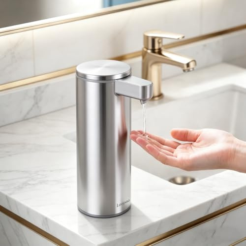 Dispensador de Jabón Automático Acero Inoxidable:3 Modos,0.2s Rápido Sensor