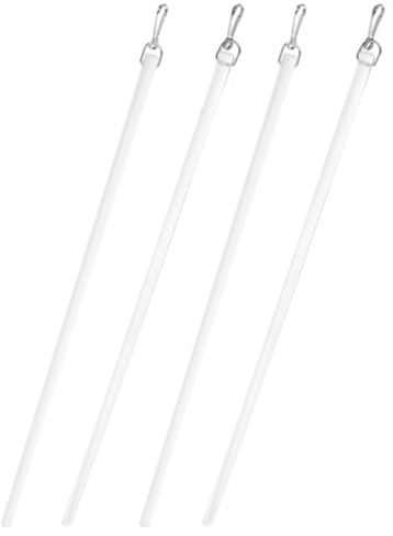 VERDANVERSE Lot de 4 Baguettes en Acrylique Blanc pour Tirer Rideaux et Stores – Accessoires Modernes pour Draperies Lourdes en Salon et Chambre