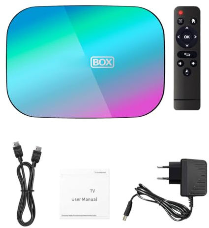 Plyisty TV Box, Set Top Box da 4 GB RAM 8K con Doppio WiFi 2.4G 5G Bluetooth, Processore Quad Core S905X3 per L'intrattenimento Domestico (4+32G Norma europea)