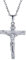 U7 Kruzifix Halskette Damen 925 Sterlingsilber Kette und Kreuz Anhänger Weißgold überzogen katholischen religiöser Modeschmuck Accessoire für Frauen Jahrestag Weihnachten