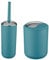 WK Brasilia Matt Enclosed Plastic Toilet Brush and Bathroom Bin Set (Blue)