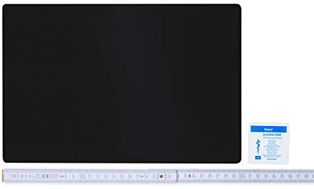 Flickly® Selbstklebende Reparatur Flicken | LKW, Anhänger, Zelt, Markisen, Camping, Sonnenschirme, Pool | in vielen Farben erhältlich | 30cm x 20cm | (RAL9005) Schwarz
