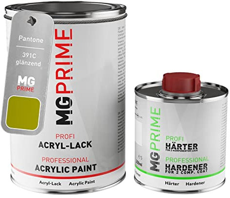 MG PRIME Pantone 391C Green brillant peinture acrylique 1,5 Litres / 1500 ml durcisseur inclus
