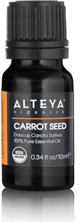 Alteya Organic Carrot Seed Oil (Daucus Carota) 10 ml - 100% USDA Certified Organic Pure Natural Carrot Seed Essential Oil