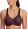 SYROKAN Women's High Impact Sports Bra Underwire Full Support Racerback Padded Running Bra Dark red Flower ash 36DD