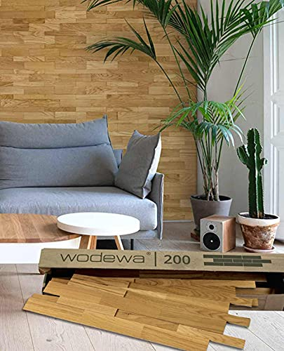 wodewa Designpaneel Wandverkleidung Holz Eiche 3D Wandpaneele 0,096m² Holzwandverkleidung Innen Holzverkleidung Holzwand Wohnzimmer Schlafzimmer
