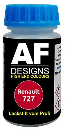 Stylo de retouche compatible avec Renault 727 Rouge Vif vernis à séchage rapide peinture pour retouches peinture automobile