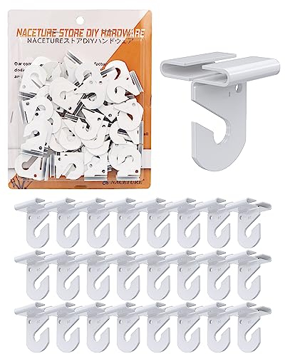 NACETURE Drop Deckenhaken zum Aufhängen – 25 Stück Deckendekorationen Deckenhänger an hängenden Deckenhaken Deckenclips für Klassenzimmer Gitter für Büro Zuhause Geschäfte Hochzeit (25 Stück)