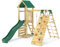 Rebo® Children's Challenge Wooden Climbing Frame with Swings, Slide and Up and Over Climbing Wall - Bear | Sturdy Wooden Construction, Pressure Treated Timber | OutdoorToys |