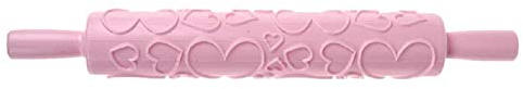 Mattarello Cuori Biscotti Cake Design Decorativo Idea Regalo Natale Compleanno Festa colore rosa romantico emboss dolci pasticceria love dessert cucina