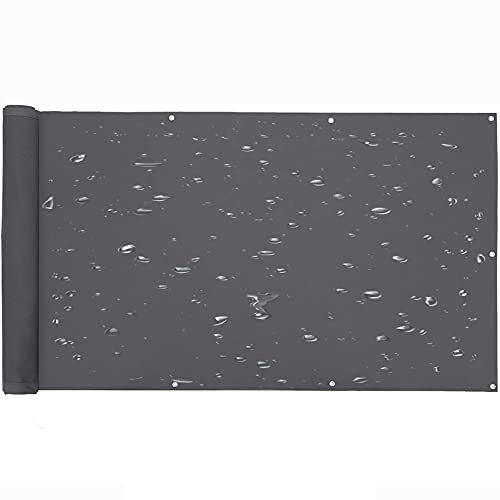 QIAOH Brise Vue pour Balcon 50cm x 100cm, Brise-Vue Gris, Brise Vue Jardin, Et Doté D'anneaux Métalliques Antirouille, Pare Vue Balcon Feuillage, avec Attaches De Câble Et Cordons