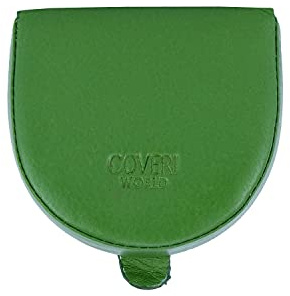 COVERI WORLD Porte-Monnaie à Talon, Porte-Euros, pour Homme, Cuir véritable (Vert) 4434