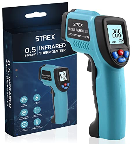 Strex Digitales Infrarot Thermometer - Bereich -50 bis +550 °C - IR-Thermometer - Wärmezähler