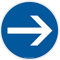 AUA SIGNALETIQUE - Panneau De Signalisation Circulaire en PVC 1.5 mm (Ø 170 mm, Flèche Direction)