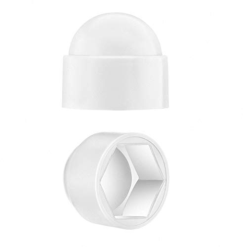 EMFA 40 Stück Sechskant Schutzkappen für Schrauben M10 (Schlüsselweite 17) Schraubenkappen Weiß Schraubenabdeckung Schrauben und Muttern Abdeckappen Kunststoffkappen für Schrauben
