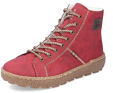 Rieker Damen Low-Top Sneaker N1022, Frauen Halbschuhe,lose Einlage,straßenschuhe,Strassenschuhe,Sportschuhe,Freizeitschuhe,rot (33),38 EU / 5 UK