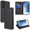 Vauki Funda Cuero para Samsung Galaxy S21 FE 5G con 1 Cristal Templado Carcasa PU Tipo Cartera Soporte Tarjetas Case Ranuras Soporte Plegable Tapa Libro Movil Flip Caso para Samsung S21 FE 6.4,Negro