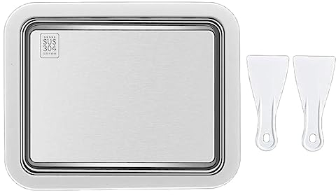 Joberio Rolled Ice Cream Maker, Stainless Steel Fried Ice Cream Maker, Small Manual Ice Cream Roller Plate, 1.2kg Ice Cream Flat Tray, Rolled Ice Cream Machine for Refrigerator Fruit Platter