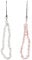 EMSea 2PCS Phone Charm Crushed Stone Anti-Lost Phone Chain Lanyard Hand Wrist Strap Hanging Strap Bracelet for Keychains Wallet Handbag Decoration 25cm (Pink & White)