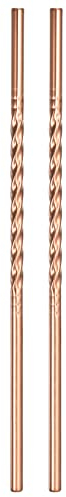 sourcing map Réutilisable Métal Boisson Pailles, 2Pcs 8.46 Long 0.24 Diamètre Inox Acier Pailles Droit Fileté Pailles pour Surgelé Bulle Thé Boissons (Doré)