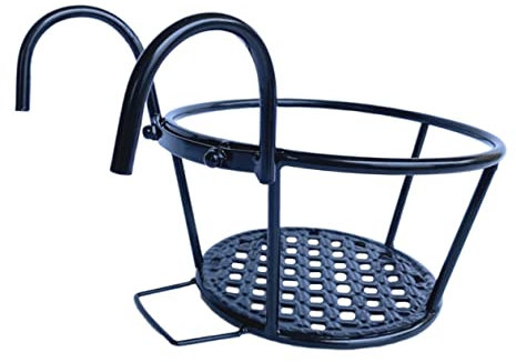 HAKIDZEL 1pezzi Fioriera Da Appendere Ferro Battuto Portavaso Decorativo Per Balcone Supporto Rimovibile Per Piante Da Ed Esterno Design Creativo Per Spazi Arredati Nero