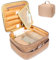 LEcylankEr Beauty Case Donna Grande, Borsa Cosmetica a Doppio Strato Portatile, Pochette Trucchi da Viaggio con Scomparti Multipli, Beauty Case Trucchi Impermeabile di Grande Capacità (Marrone)