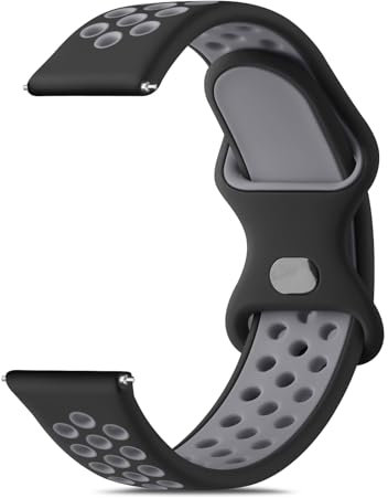 Vancle Uhrenarmband 22mm Herren Damen, Neues Wasserdichtes Silikon Armband 22mm Smartwatch Zubehör Zweifarbiges Atmungsaktives Armbänder für Herren Damen