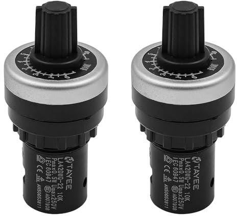 Tiardey 2PCS 22mm 10K Ohm Variable Geschwindigkeit Potentiometer Drehpotentiometer Inverter Konverter Potentiometer Schalter