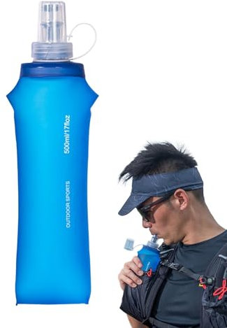 Soft Flask TPU Botella De Hidratación Plegable para Running, Botella De Agua Reutilizable para Mochila De Hidratación, Flexible Bolsa De Hidratación Deportiva para Correr, Senderismo, Ciclismo