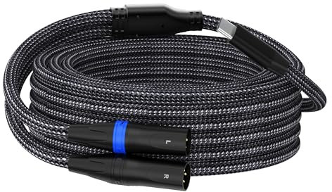 ZTOXLR USB C to Dual XLR Male Audio Cable,USB C to 2 XLR Male Stereo Power Amplifier Cable,Mobile Phone USB c Connection Active Speaker, Power Amplifier Audio Cabl-10Feet