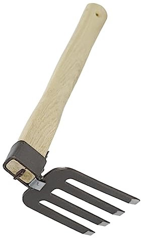 Mipcase Rastrello in Acciaio Manico in Legno Attrezzo Per Giardinaggio Manuale Per Diserbo e Aerazione Del Terreno