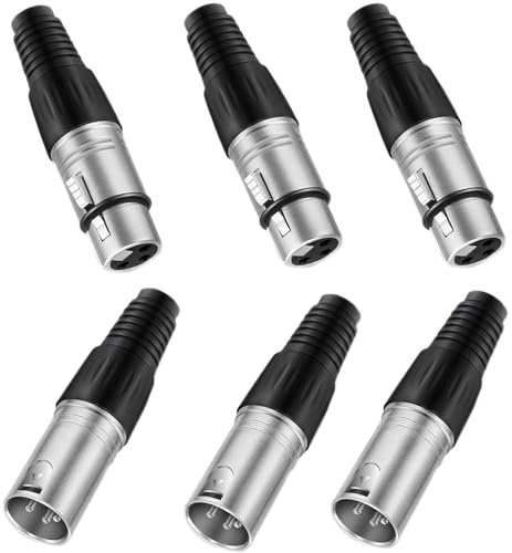 VISSQH Connettore XLR a 3 Pin - Maschio/Femmina, a Saldare, per Cavo Microfono e Presa Audio