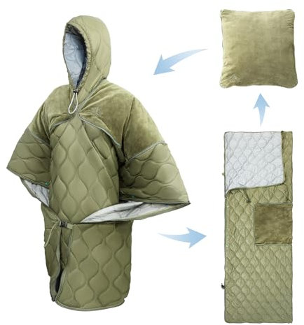 Night Cat Camping Decke für Erwachsene 3 Jahreszeiten Portable Leichtgewicht Backpacking Wandern Outdoor Wechseln Sie zu Einer Steppdecke oder Schlafsack