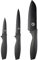 MasterChef Coltelli da Cucina, Set Coltello Chef per Carne & Verdure, Lama Affilato, Acciaio Inox, Prova di Calore, Manici Neri, Lavabile in Lavastoviglie, Professionali, 3 Pezzi Piccolo