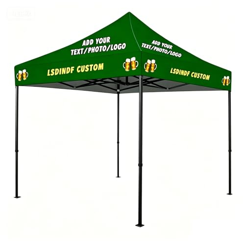 Personalisierter Pop Up Pavillon, Faltpavillon Camping, Personalisierter Pavillon mit Seiten, fügen Sie Ihren Text/Foto/Logo hinzu, für Veranstaltung, Werbung, Geschäftspräsentation.