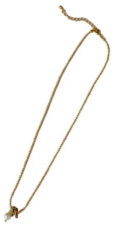 Epinki Halskette Damen, Perle Anhänger Anhänger Halskette Bead-Kette Damen, Vergoldet Halskette Damen Infinity mit Perle, Gold, 42.5CM