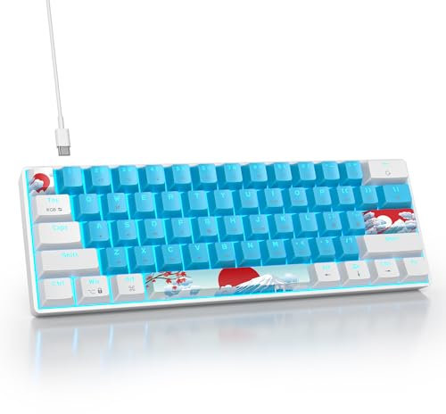 SbocKeeb 60% Clavier Gamer Mecanique pour PC, Clavier Gaming 60 Pourcent Américain QWERTY Filaire RGB Rétro-éclairé ,Compact 61 Touches Anti-ghosting pour Gamer, PC/Mac