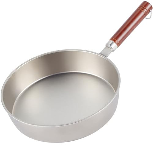 WOTZOV Padella in Titanio Puro Padella Antiaderente per Uso Domestico Padella per Bistecca Multifunzionale Frittata Pancake Senza Wok,