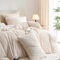 Tospass Peluche Housse de Couette 220x240 Tuftée Beige Shaggy Furry Hiver Parure de lit Flanelle Fuzzy Chaude Linge de Lit 2 Personnes Adulte avec Fermeture Éclair et 2 Taie d'oreiller 65x65cm