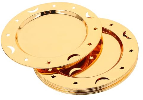 Ciieeo 1 Satz Tablett Servierplatte Donut-partyteller Plätzchenplatte Dessertschalen Für Den Desserttisch Metallplatte Cupcake-schalen Zum Ausstellen Kuchenplatte Golden Zinklegierung 6st