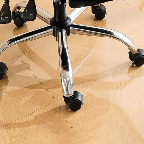 Phjaoeyui Transparente Stuhlmatte Transparent Dickes Bodenschutzmatte für Hartböden Rutschfestes Stuhlmatte PVC Bürostuhlunterlage für Zuhause Büro Kratzfest und Schneiden (Matte,80cm×120cm)