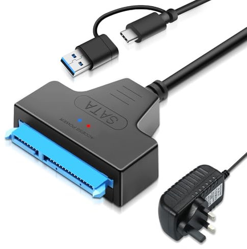 Wowfast SATA to USB Adapter, USB 3.0 to SATA Hard Drive Adapter with 12V/2A Power Supply for 3.5 HDD & 2.5 HDD/SSD Compatible for Windows, Macos and Linux, Support UASP